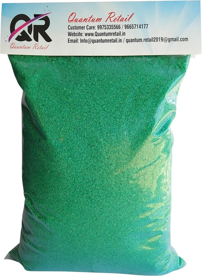 Quantum Retail - Green Sugar Sand Gravel for Aquarium/Home & Garden/Lawn Decoration/Aquarium Substrate/Terrarium/Quartz Sand/Aquarium Sand for Fish Tank (500 Grams) - Image 1