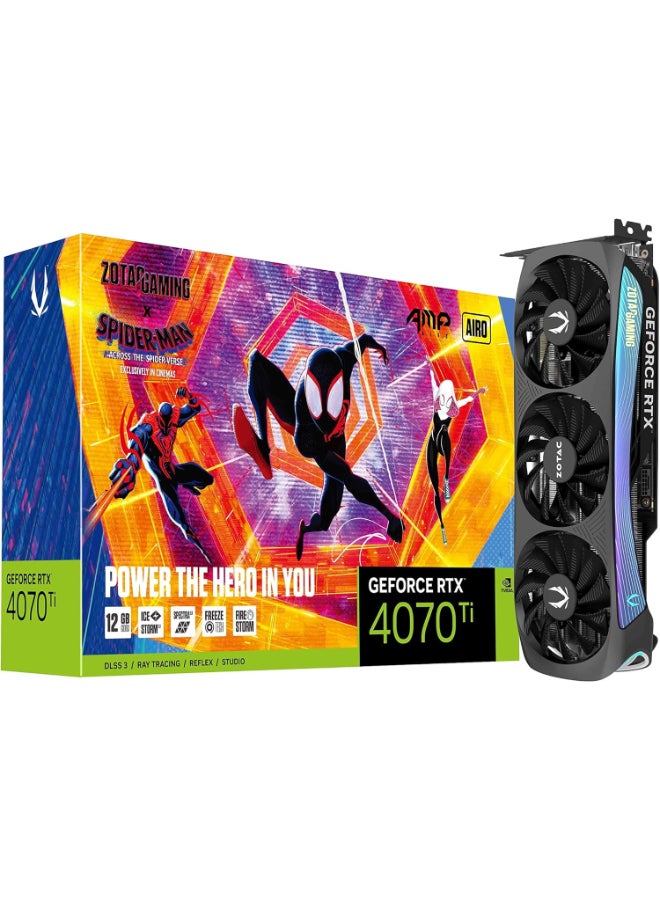 Gaming GeForce RTX 4070 Ti AMP AIRO Spider-Man: Across The Spider-Verse Inspired Graphics Card Bundle - ZT-D40710F-10SMP