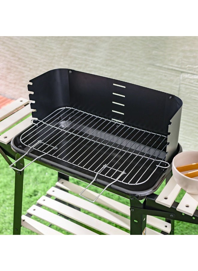 DANUBE HOME Inferno Portable Charcoal Grill BBQ - Large Metal Outdoor Grill for Camping & Garden - Size: 103 x 45 x 87 cm - Ideal for DIY BBQ Adventures - Image 3