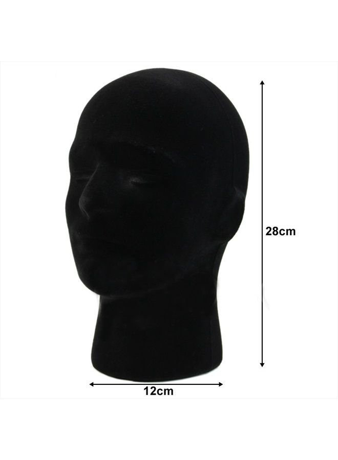 LIAMTU Male Wigs Display Mannequin Head Stand Model HTC Vive VR Headsets Mount Styrofoam Foam Black - Image 3