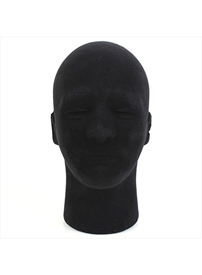 LIAMTU Male Wigs Display Mannequin Head Stand Model HTC Vive VR Headsets Mount Styrofoam Foam Black - Image 2