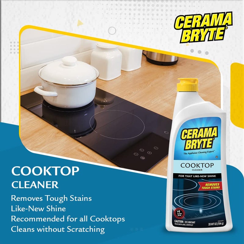 Cerama Bryte Cooktop and Stove Top Cleaner for Glass-Ceramic Surfaces, 28 Ounces, 56 Fl Oz - Image 2