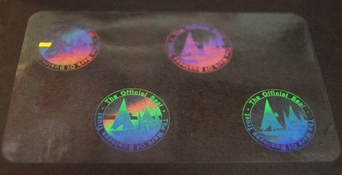 Brainstorm ID 10 Hologram Mark of Business Self Stick ID Overlays, Thin .05 Mil - Image 1