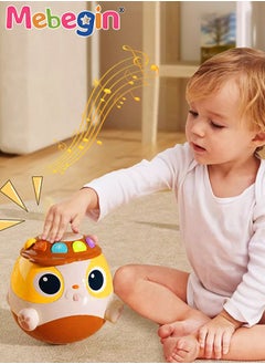 Mutifunctional Music Hand Drum Tumbler, Cartoon Tumbler with rich Songs, Safe Musical Educational Learning Toy, Volume Adjustable, Nice Gift for Baby Early Development, 11.5*12cm