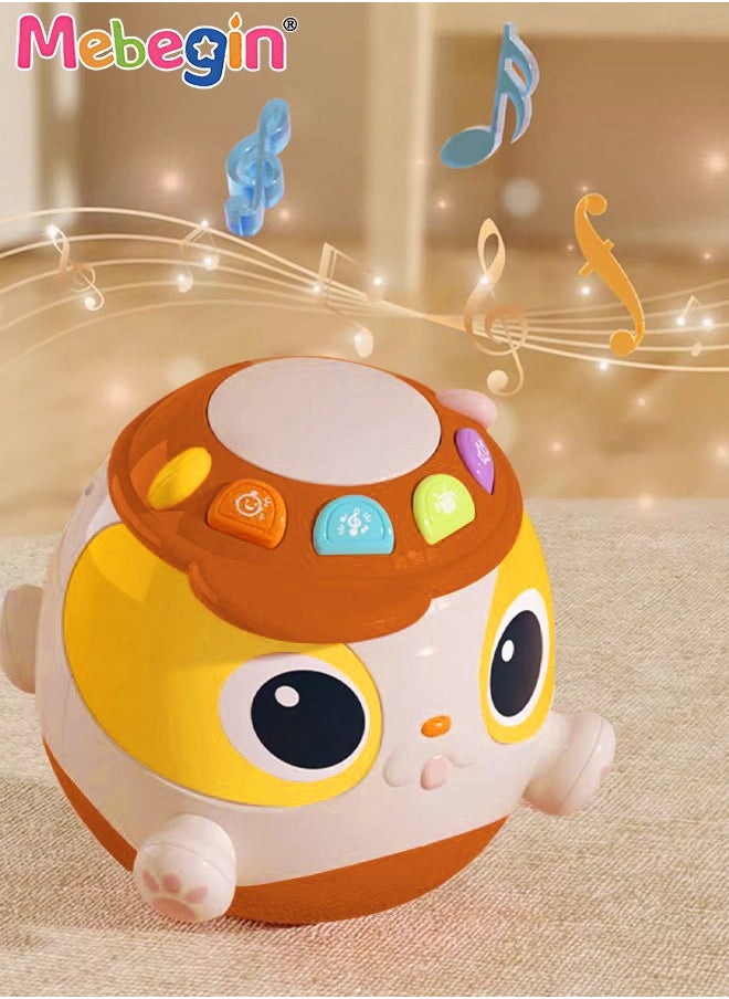 MEBEGIN - Mutifunctional Music Hand Drum Tumbler, Cartoon Tumbler with rich Songs, Safe Musical Educational Learning Toy, Volume Adjustable, Nice Gift for Baby Early Development, 11.5*12cm - Image 1