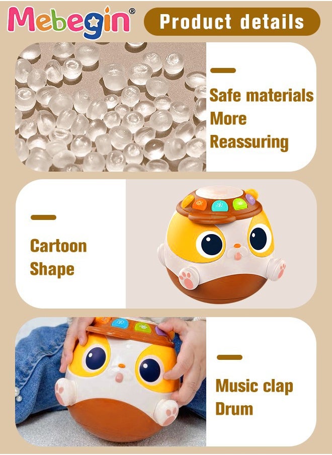 MEBEGIN - Mutifunctional Music Hand Drum Tumbler, Cartoon Tumbler with rich Songs, Safe Musical Educational Learning Toy, Volume Adjustable, Nice Gift for Baby Early Development, 11.5*12cm - Image 1