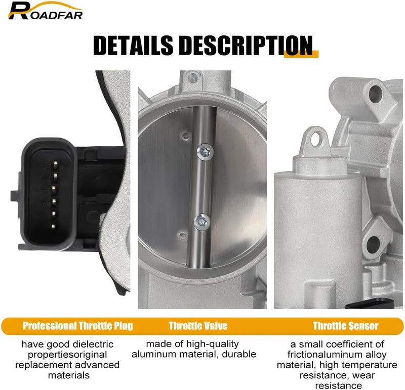 ROADFAR جسم الخانق الكهربائي ROADFAR - متوافق مع موديلات كرايسلر، دودج، فيات، وجيب - Image 2