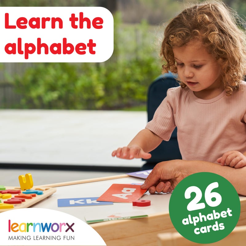 learnworx بطاقات تعليمية للأطفال | بطاقات فلاش للحروف والأرقام والأبجدية والحيوانات وألوان الكلمات | بطاقات كبيرة مثالية لرياض الأطفال | بطاقات فلاش من 12 شهرًا إلى 5 سنوات - Image 2