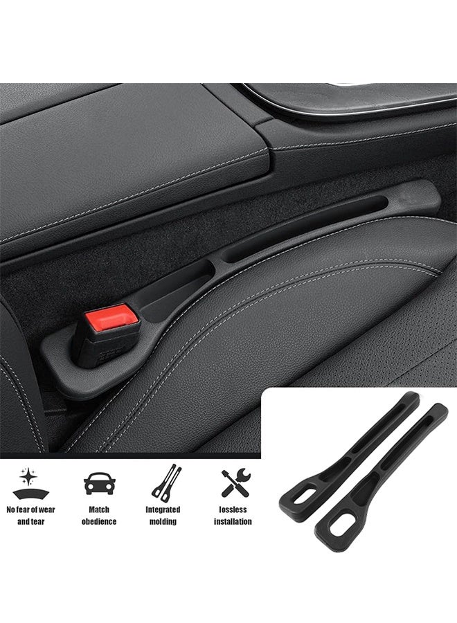 Car Seat Gap Filler 2 Pack Car Gap Filler Prevents Things from Falling Out with Seat Belt Holes Auto Crevice Blockers Fill Gap in Between Seat and Console  Universal for Most Cars Trucks Black - Image 5