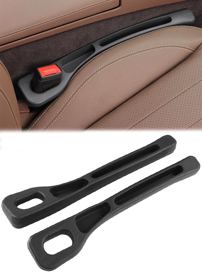 Car Seat Gap Filler 2 Pack Car Gap Filler Prevents Things from Falling Out with Seat Belt Holes Auto Crevice Blockers Fill Gap in Between Seat and Console  Universal for Most Cars Trucks Black - Image 1