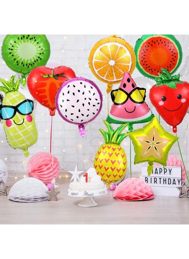 BBTO 28 Pcs Summer Fruit Foil Aluminum Helium Balloons for Tutti Fruit Party Decorations Tropical Strawberry Watermelon Jumbo Balloons for Wedding Birthday Shower Party Supplies 18 Inch - Image 5