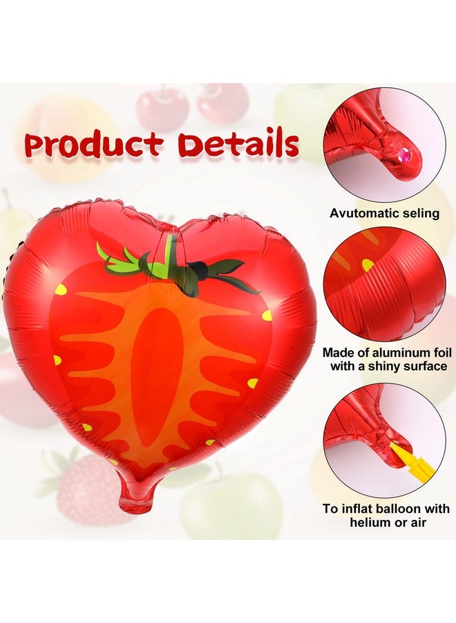 BBTO 28 Pcs Summer Fruit Foil Aluminum Helium Balloons for Tutti Fruit Party Decorations Tropical Strawberry Watermelon Jumbo Balloons for Wedding Birthday Shower Party Supplies 18 Inch - Image 3