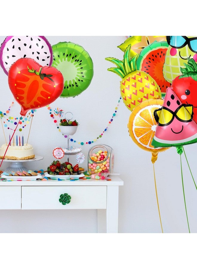 BBTO 28 Pcs Summer Fruit Foil Aluminum Helium Balloons for Tutti Fruit Party Decorations Tropical Strawberry Watermelon Jumbo Balloons for Wedding Birthday Shower Party Supplies 18 Inch - Image 4