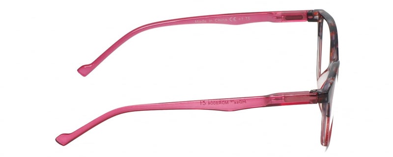 Calabria MDR8004 Womens Cat Eye Reading Glasses +0.75 Pink Crystal Tortoise Trendy Designer Ladies Readers Cateye Eyeglasses - Image 3