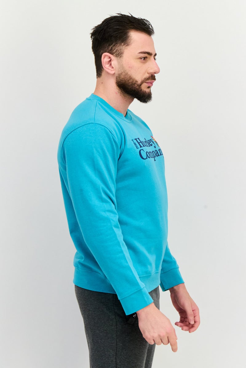 Hurley Men Sportwear Fit Long Sleeve Training Sweatshirt, Aqua Green  - Image 4