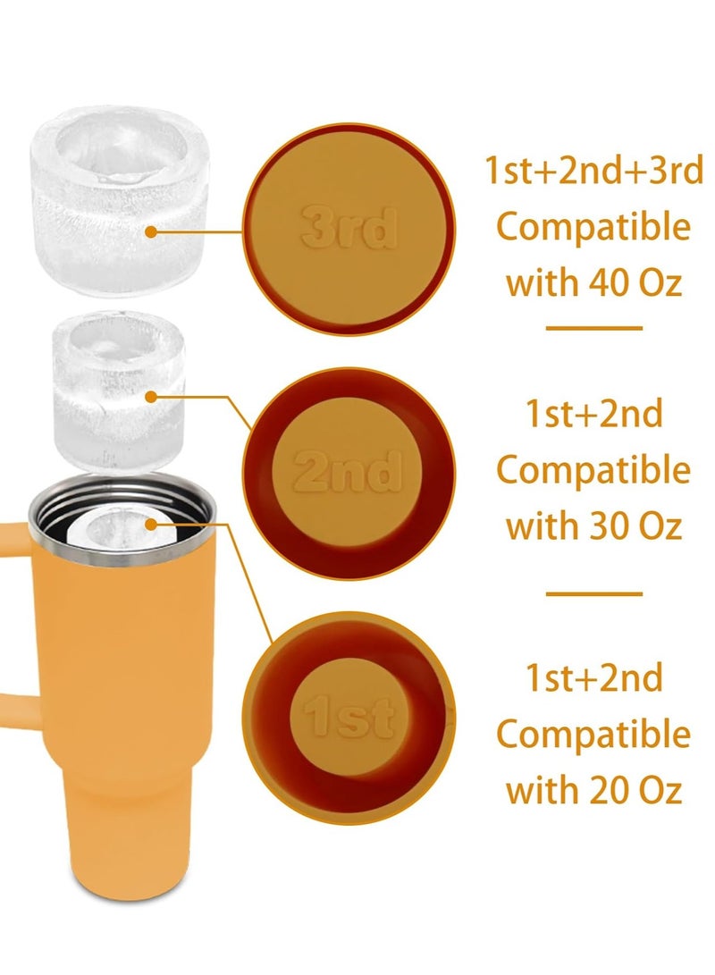 Y&D Ice Cube Tray for Stanley Cup for 30-40oz Ice Cube Mold with Spill-Resistant Lid 3 Hollow Cylinder Ice Cube Tray Tumblers BPA Free Ice Cube Trays for Freezer Chilling Cocktails Drinks Coffee Easy Fill Release Ice Maker - Image 5
