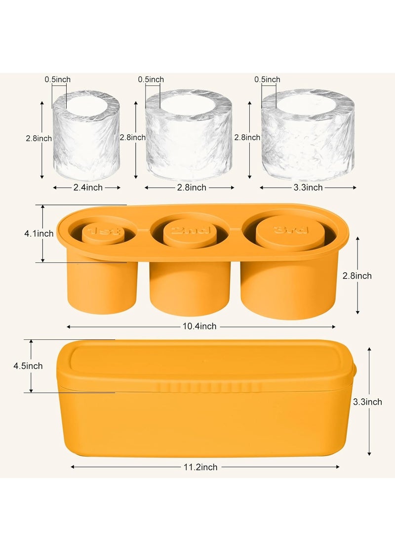 Y&D Ice Cube Tray For Stanley Cup Silicone Ice Cube Maker With Lid For 30-40Oz Tumbler For Chilling Whiskey Cocktails Drinks Coffee Easy Fill And Release Ice Maker BPA Free Orange - Image 5