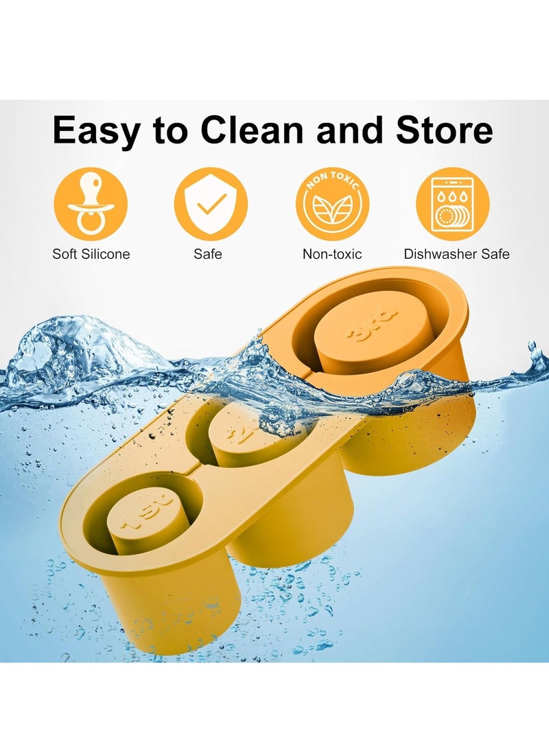 Y&D Ice Cube Tray For Stanley Cup Silicone Ice Cube Maker With Lid For 30-40Oz Tumbler For Chilling Whiskey Cocktails Drinks Coffee Easy Fill And Release Ice Maker BPA Free Orange - Image 4