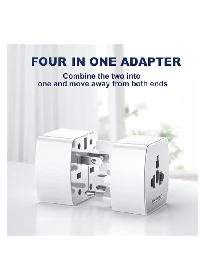 erorex Universal Plug Adapter With Surge Protected Power Socket Compatible EU/UK/US/AU 6A 250V Lightweight Travel Adapter and Wall Charger Plug Adapter  - Image 3