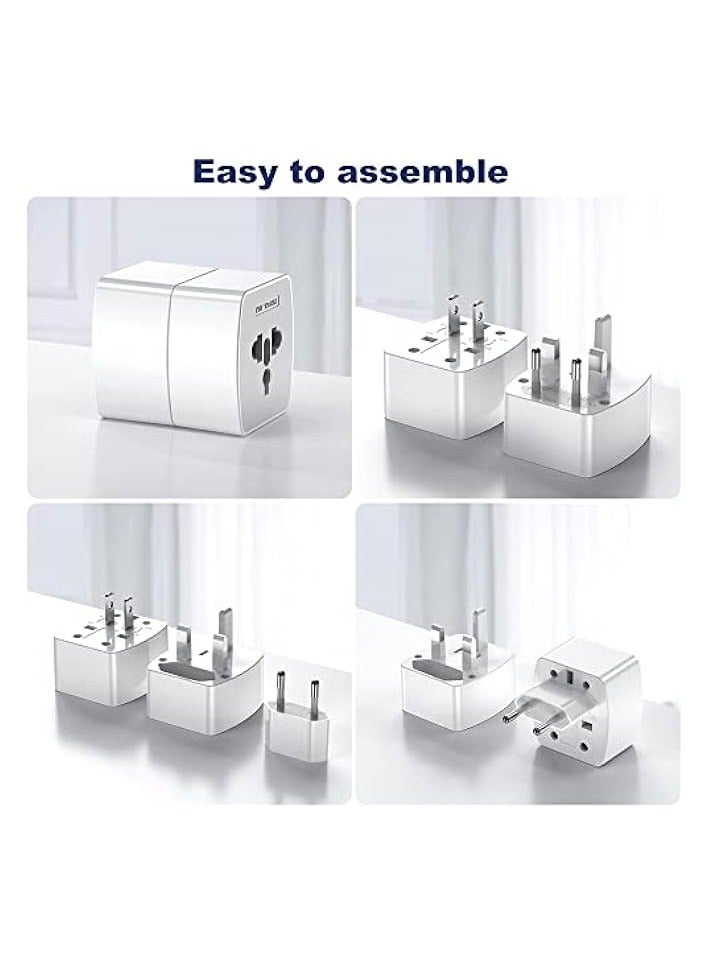 erorex Universal Plug Adapter With Surge Protected Power Socket Compatible EU/UK/US/AU 6A 250V Lightweight Travel Adapter and Wall Charger Plug Adapter  - Image 2