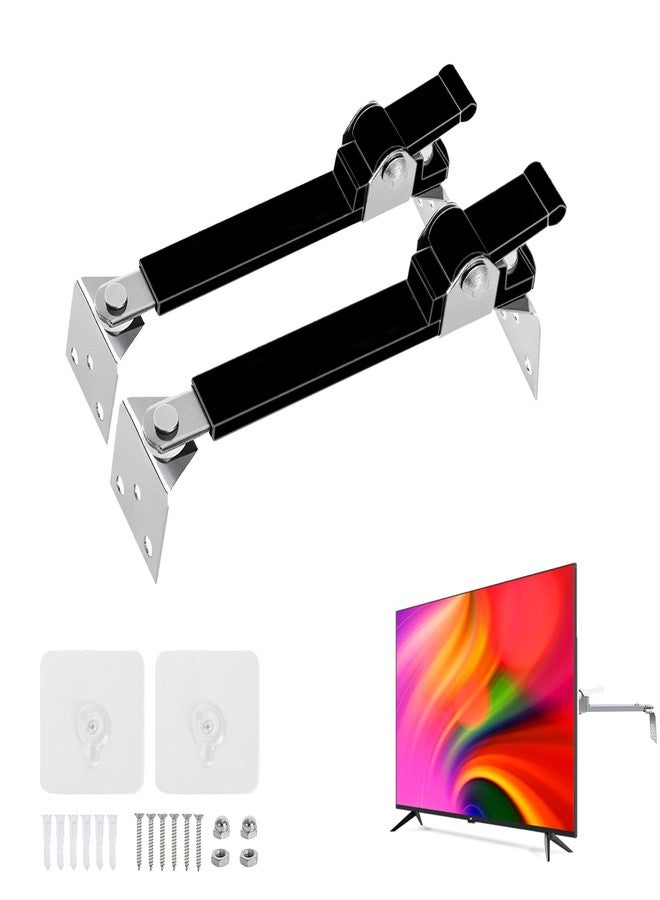 I-EASYDWW No-Drill TV Anchors, Baby and Pet Proofing, Adjustable Stainless Steel Anti-Tip Rods, Prevents Tipping for LCD/Flat Screen TVs, 6.3'' to 8.7'' (Black, 2 Pack) - Image 2
