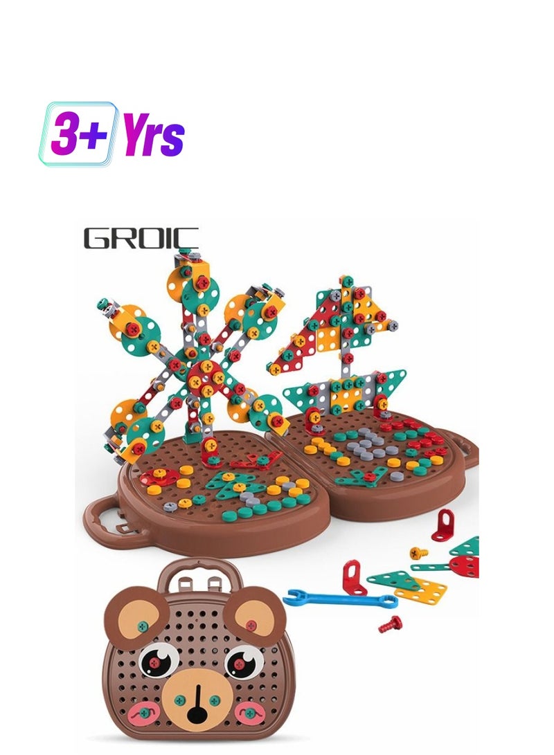 Loquat 329 PCS Educational Construction Toys with Electric Drill Building Creative Puzzle Kit 2D 3D Blocks Games Tool Kits Develop Fine Motor Skills - Image 1