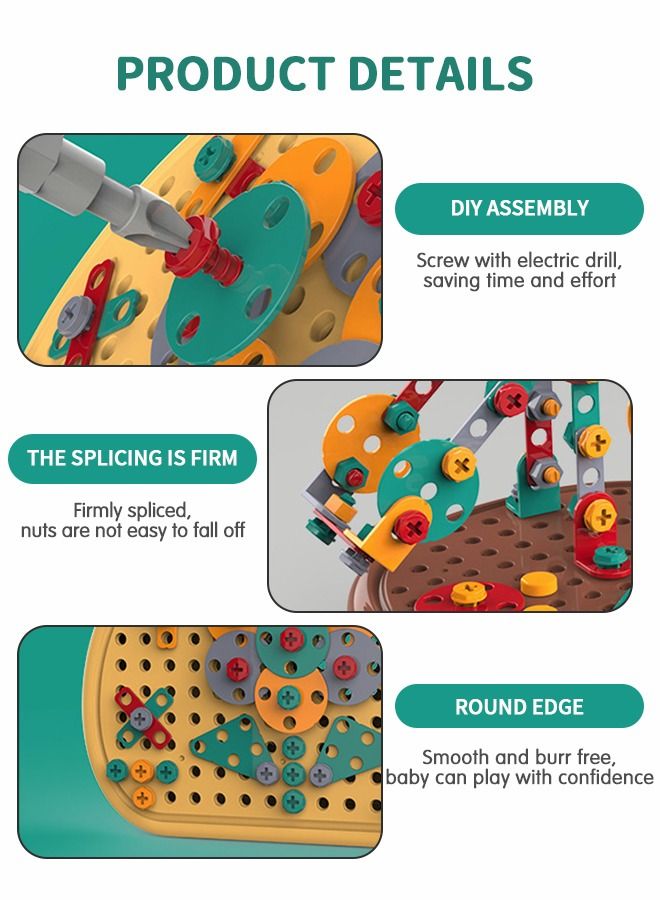 Loquat 329 PCS Educational Construction Toys with Electric Drill Building Creative Puzzle Kit 2D 3D Blocks Games Tool Kits Develop Fine Motor Skills - Image 5