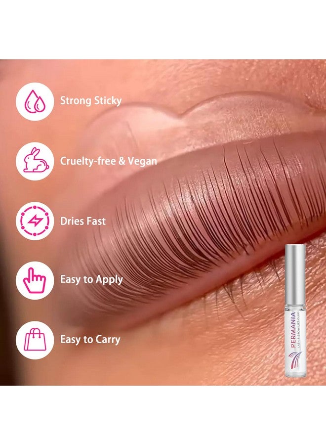 پيرمانيا طقم رفع الرموش، طقم تمويج الرموش، رفع الرموش بسرعة في 5 دقائق في المنزل باستخدام غراء قوي، كيس يمكن التخلص منه، طقم رفع الرموش يدوم 6 أسابيع (30 قطعة) - Image 2