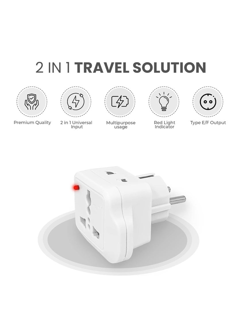 ECVV [2 Pack] Travel Adapter for Saudi Arabia/US/UK/Japan/China/Australia Plug Converter to EU/Germany Plug and Others to 2-Pin European Plug Adapter (White) - Image 4