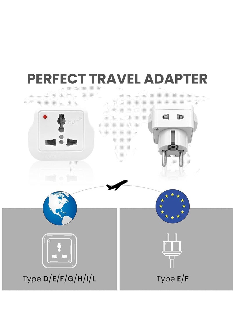 ECVV [2 Pack] Travel Adapter for Saudi Arabia/US/UK/Japan/China/Australia Plug Converter to EU/Germany Plug and Others to 2-Pin European Plug Adapter (White) - Image 5