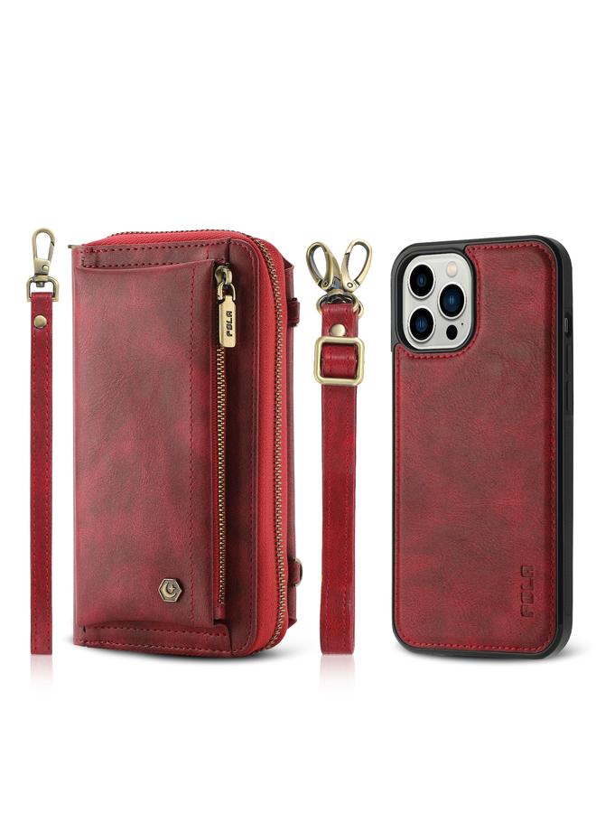 S-TOP Case For iPhone 12 Pro Max Crossbody Multi-functional Zipper Wallet Leather Phone Case - Image 1