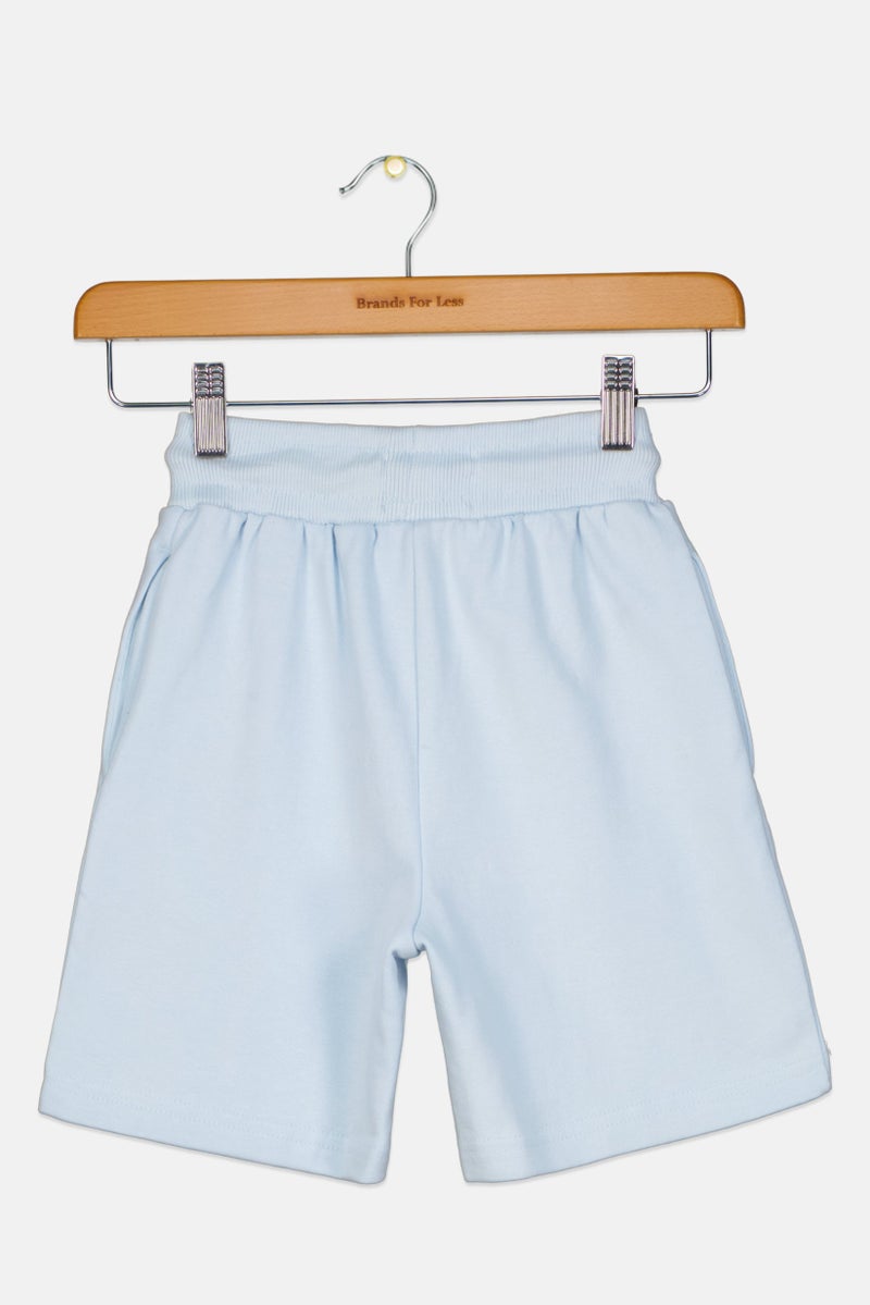 Ed Hardy شورتات أساسية مزينة بشعار للأطفال الأولاد، أزرق فاتح - Image 2