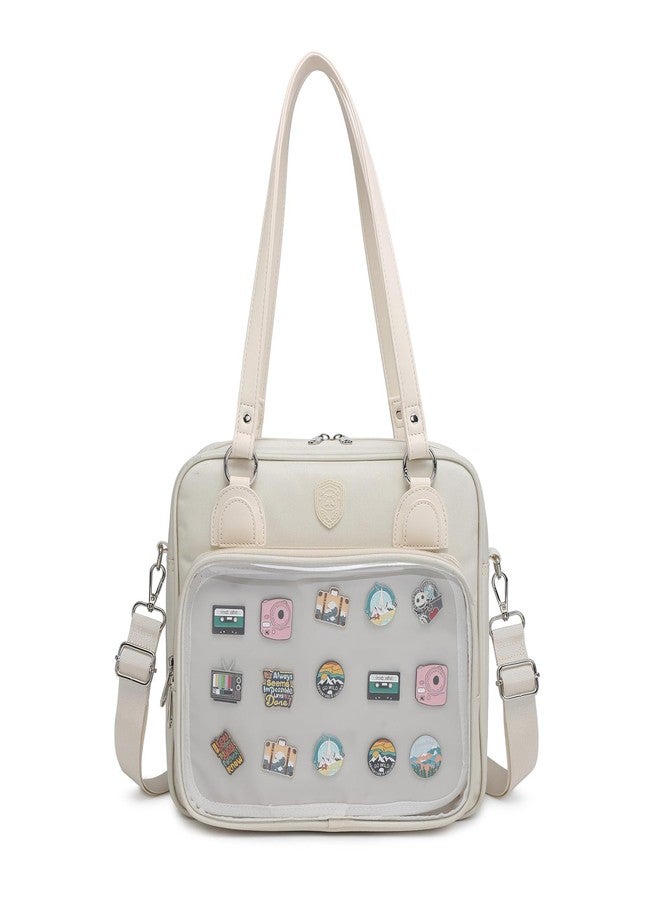 CHERRY SAUCE Oxford Ita Bag Crossbody Shoulder Bag Satchel Messenger Backpack Multi-Purpose Pins Display - Image 1