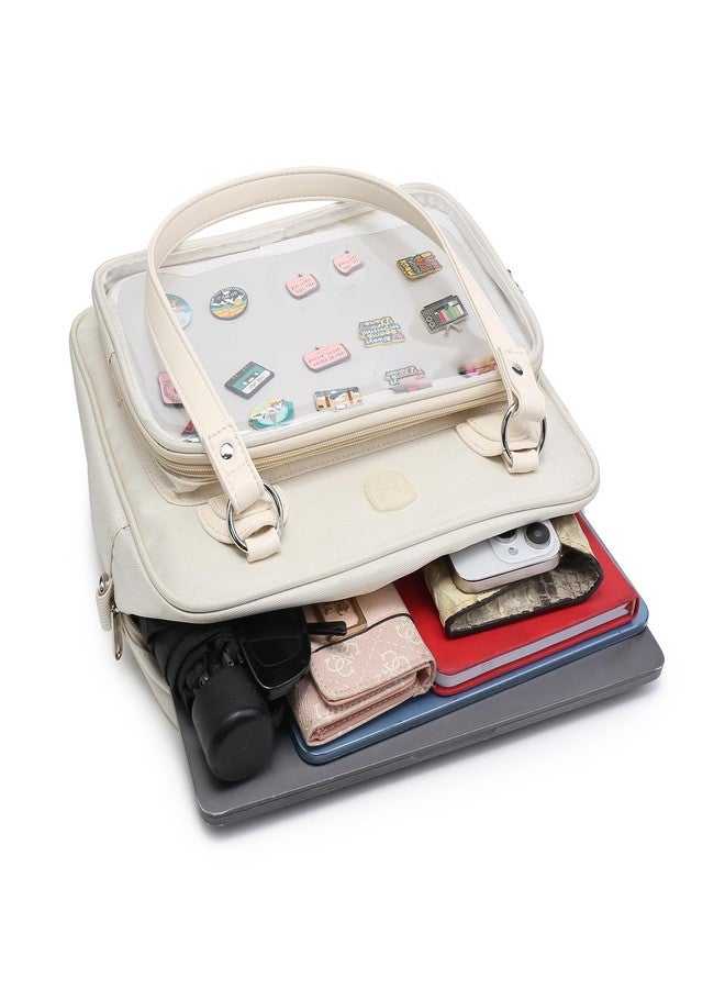 CHERRY SAUCE Oxford Ita Bag Crossbody Shoulder Bag Satchel Messenger Backpack Multi-Purpose Pins Display - Image 4
