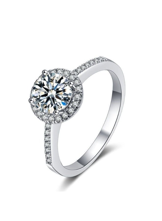 Field 2 Carat Moissanite Engagement Ring for Women, S925 Sterling Silver Platinum Plated Solitaire Promise Ring with Gift Box – Elegant Jewelry for Proposal, Wedding, or Anniversary Gift - Image 3