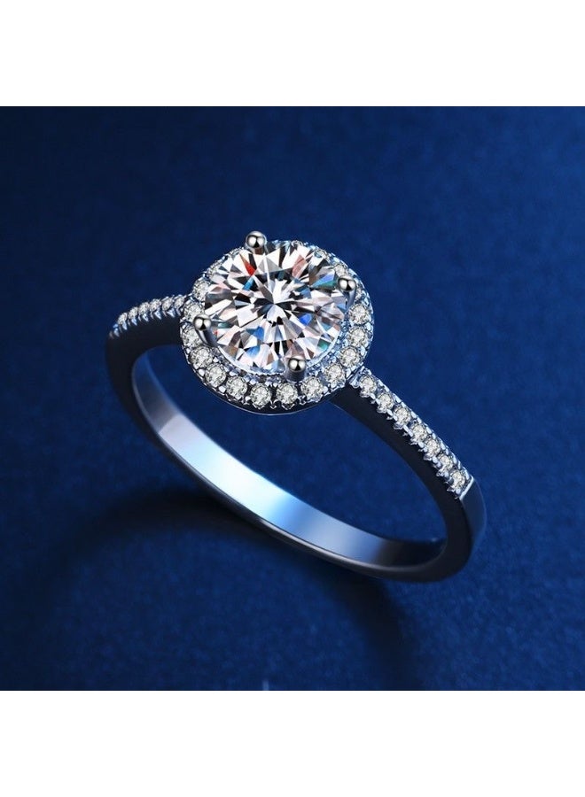 Field 2 Carat Moissanite Engagement Ring for Women, S925 Sterling Silver Platinum Plated Solitaire Promise Ring with Gift Box – Elegant Jewelry for Proposal, Wedding, or Anniversary Gift - Image 2