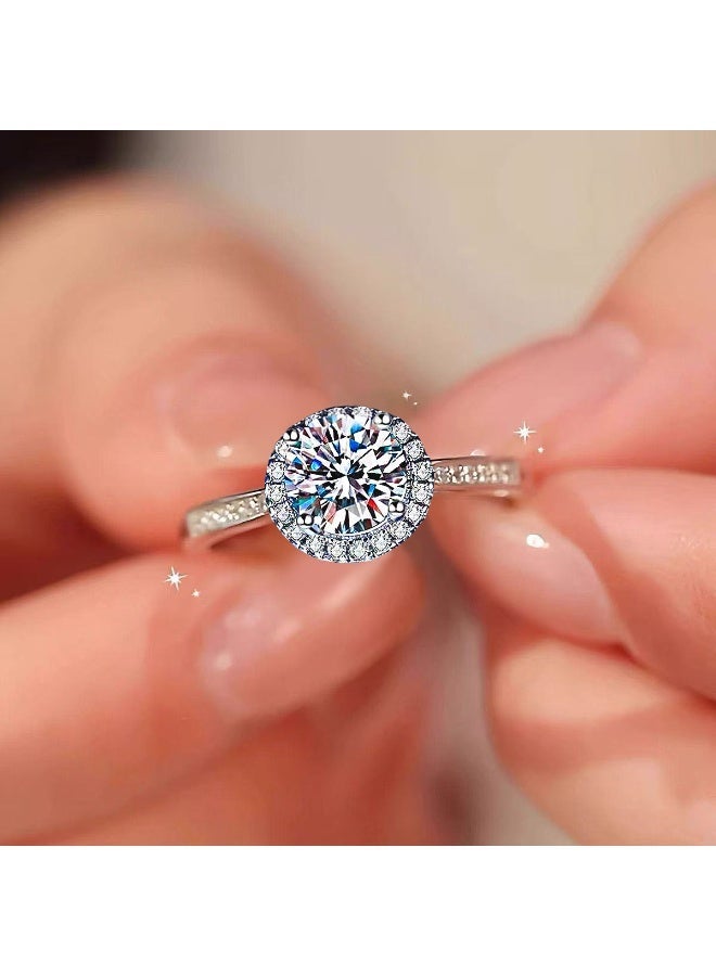 Field 2 Carat Moissanite Engagement Ring for Women, S925 Sterling Silver Platinum Plated Solitaire Promise Ring with Gift Box – Elegant Jewelry for Proposal, Wedding, or Anniversary Gift - Image 4