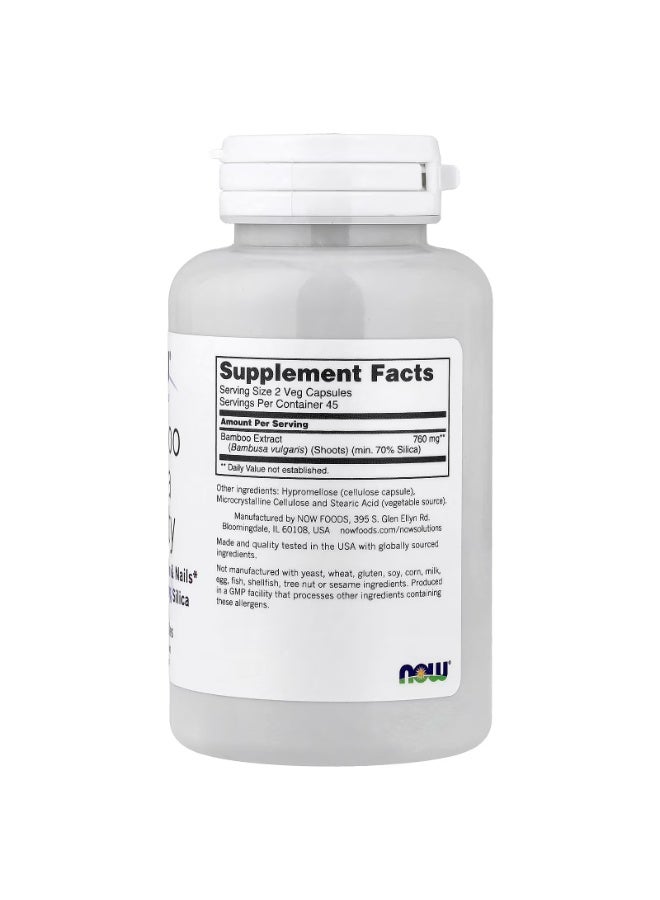 NOW Foods, Solutions, Bamboo Silica Beauty, 90 Veg Capsules (380 mg per Capsule) - Image 2