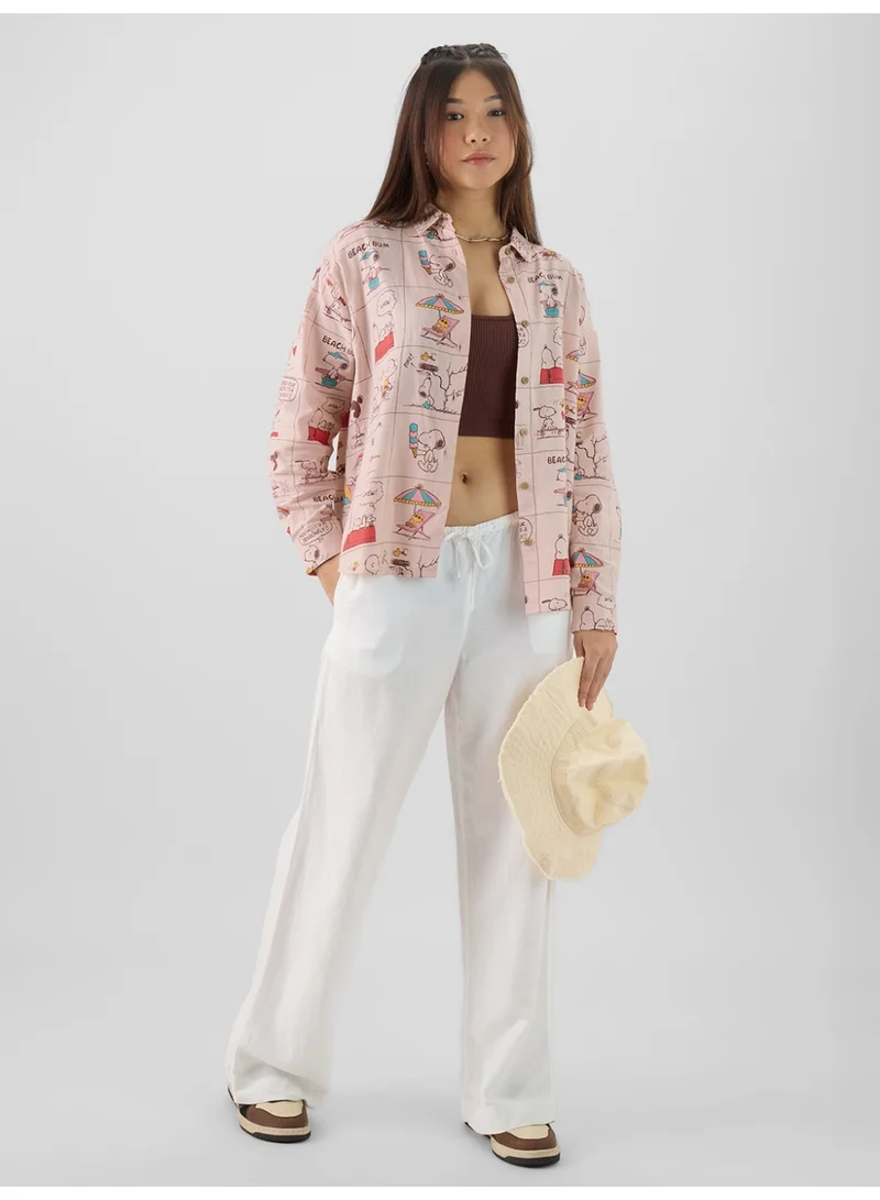 The Souled Store  The Souled Store Women Peanuts Light Pink Graphic Printed Oversized Shirts for Women | Best Price UAE