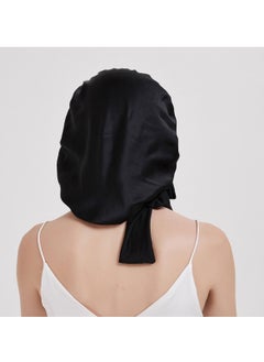 ECVV غطاء رأس من الساتان من ECVV مكون من قطعتين، غطاء رأس من الحرير للنوم، غطاء رأس من شعر الساتان للنساء مع رباط مطاطي للشعر المجعد الطبيعي، باللونين الوردي والأسود  - Image 5