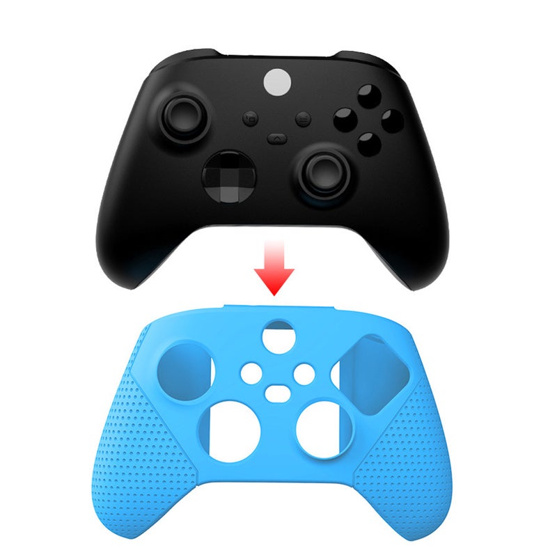 XboxSeriesX handle silicone protective cover XSX game handle with particle non-slip rubber sleeve with rocker cap blue - Image 5
