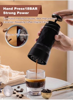 HomarKet 3-in-1 Portable Espresso Coffee Machine Manual Milk Frother For Nespresso Capsule and Coffee Powder 120ML  - Image 3