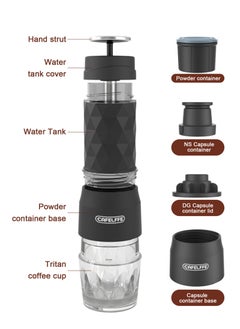 HomarKet 3-in-1 Portable Espresso Coffee Machine Manual Milk Frother For Nespresso Capsule and Coffee Powder 120ML  - Image 4