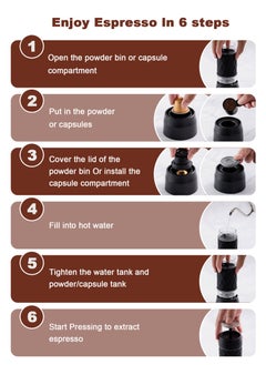 HomarKet 3-in-1 Portable Espresso Coffee Machine Manual Milk Frother For Nespresso Capsule and Coffee Powder 120ML  - Image 5