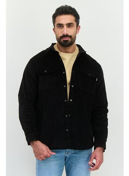 Sovereign Code Men Corduroy Jacket Shirt, Black  - Image 1