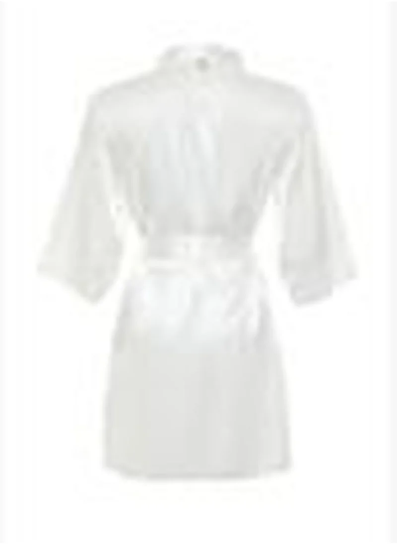 trendyol Ecru Lace Detailed Satin Dressing Gown THMSS21SB0001