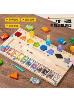 Generic New Children's Wooden Color Classification Magnetic Counting Bead Shifting Magnetic Pen Early Education Educational Toys 