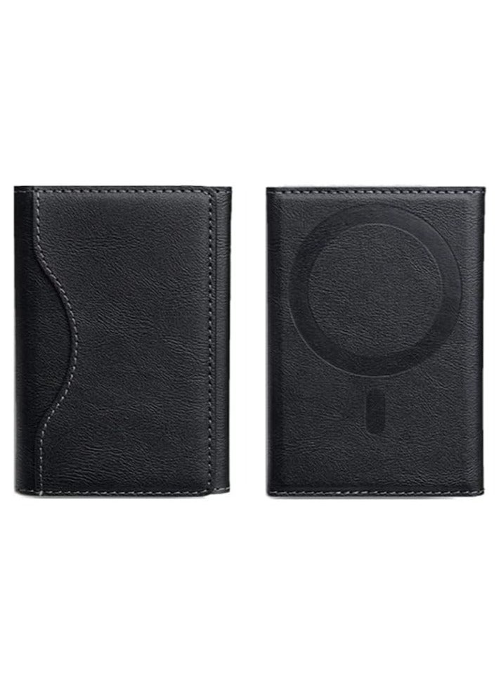 Wallet for Men and Women | Slim Bifold Credit Card Holder Wallet | Men's Business Card Case | Genuine Leather Front Pocket wallet with (Black)  - Image 4