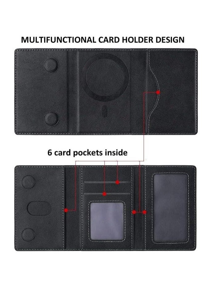 Wallet for Men and Women | Slim Bifold Credit Card Holder Wallet | Men's Business Card Case | Genuine Leather Front Pocket wallet with (Black)  - Image 5