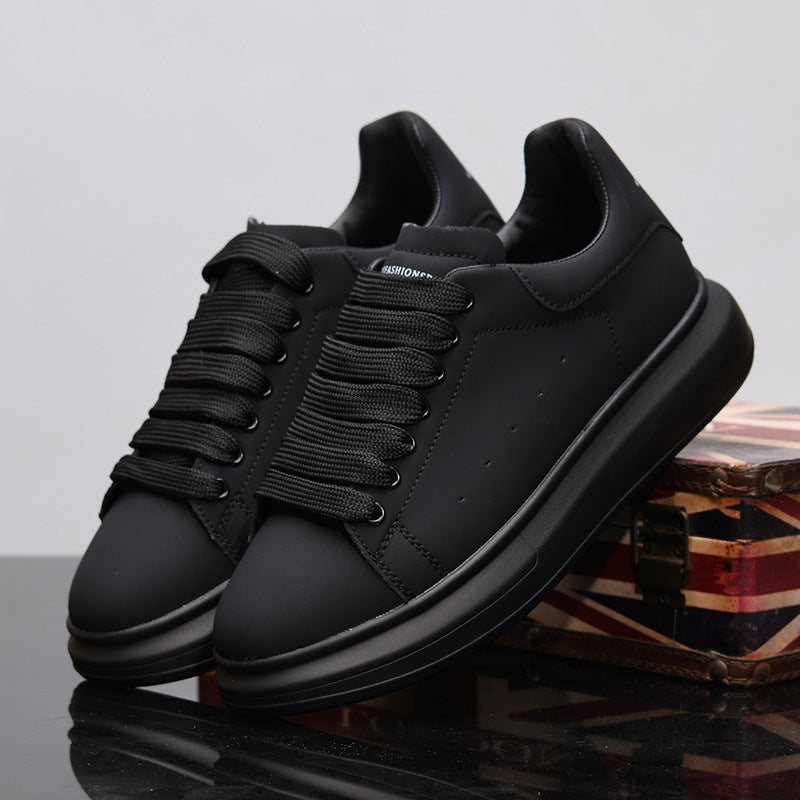 Men'S Shoes Spring Genuine Leather White Shoes Korean Style All-Match Korean Style Thick-Soled Heightened Casual Shoes Couple Skate Shoes Ky912 - Image 2